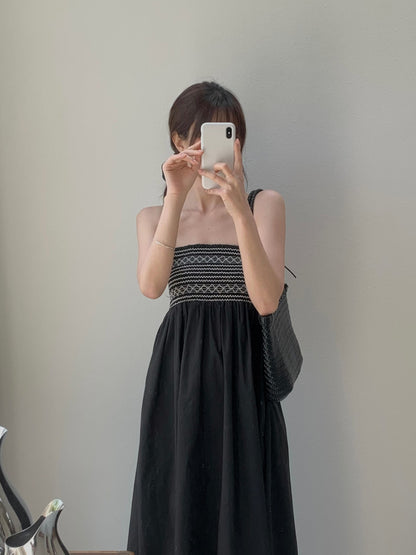 Bohemian Spaghetti Strap OPS | 民族風吊帶飄逸長裙
