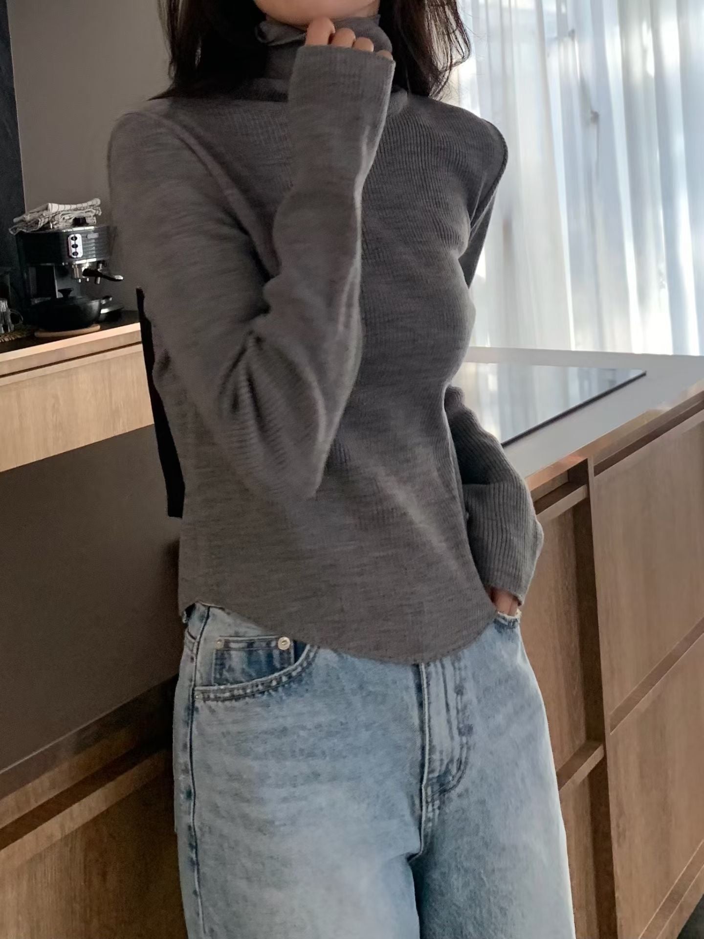 <Delicate Basics> Round Hem High Neck Top | 冬季親膚高領打底Top