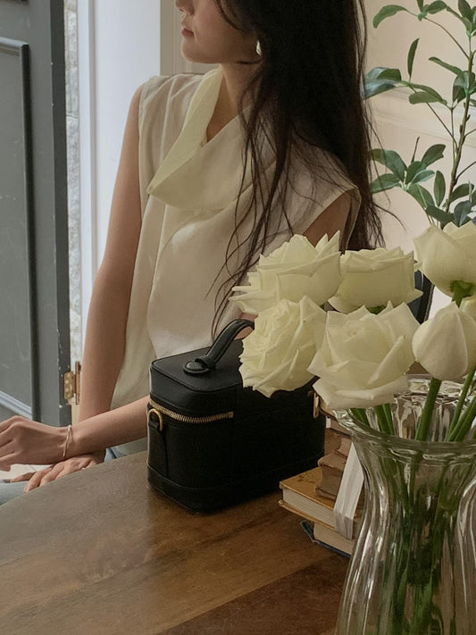 Drape Collar Chiffon Blouse | 垂感領口雪紡襯衫￼
