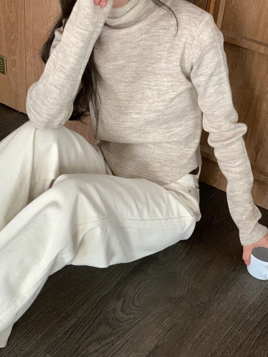 <Delicate Basics> Round Hem High Neck Top | 冬季親膚高領打底Top