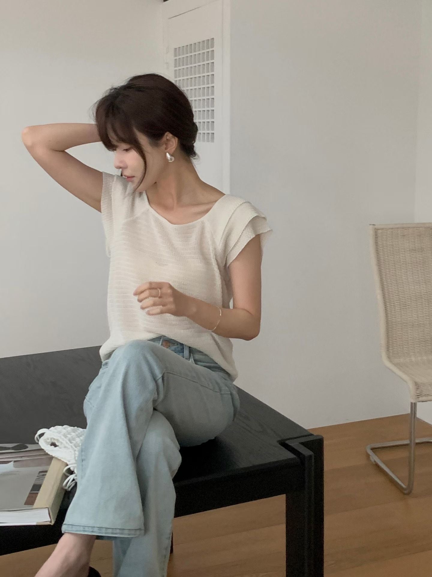 Layered Ruffle Capped Sleeves Blouse