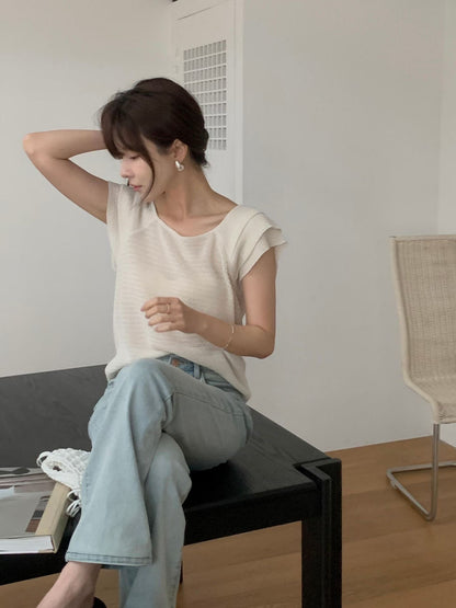 Layered Ruffle Capped Sleeves Blouse
