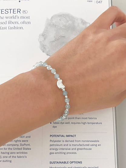 Misty Ice Blue Beaded Bracelet | 冰霧藍串珠手鏈