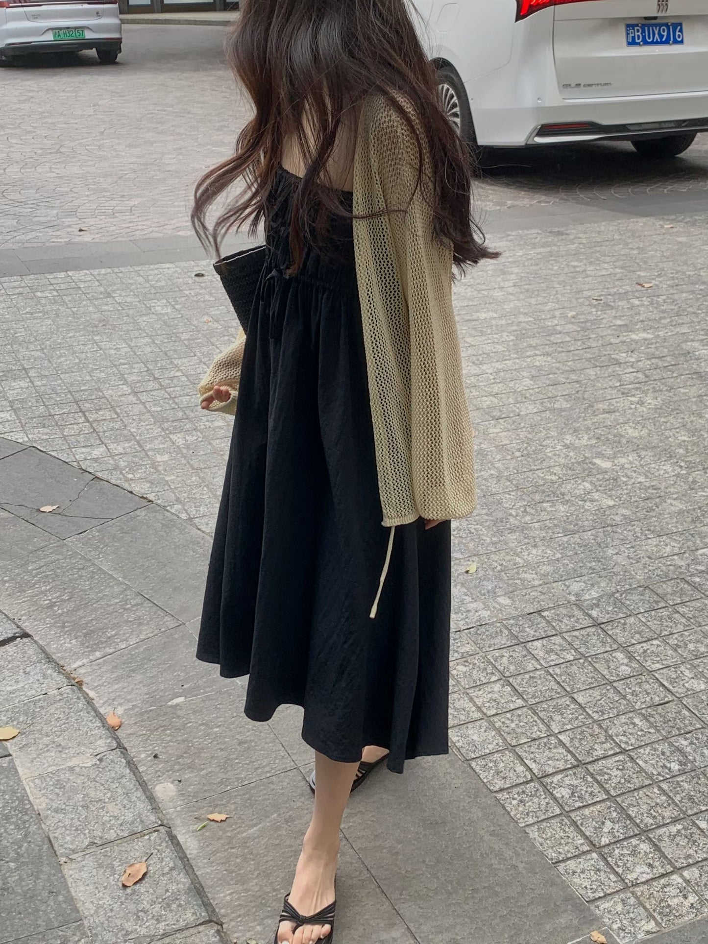 Soft Mesh Knit String Knot Cover Up