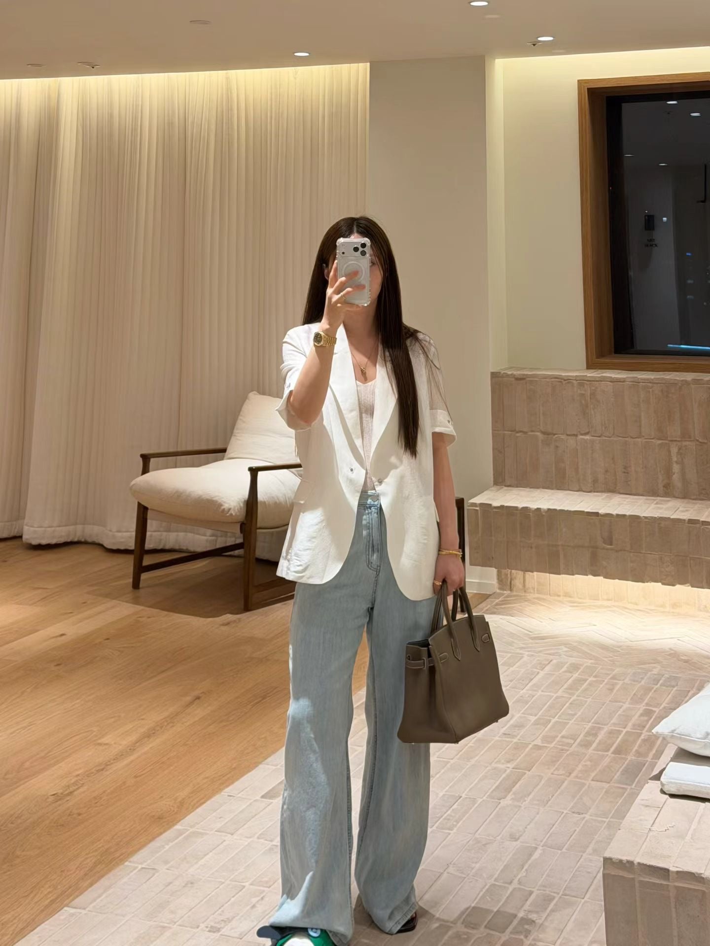 100% Linen Tailored Short Sleeved Blazer  | 純亞麻短袖夏日西裝外套