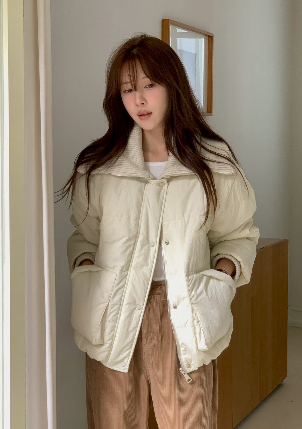 <<嚴寒天氣首選>> Sporty Chic Knitted Collar Jacket | 針織反領3M保暖棉外套