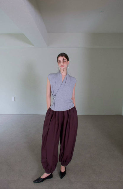 Sasha Side Button Wrap Top