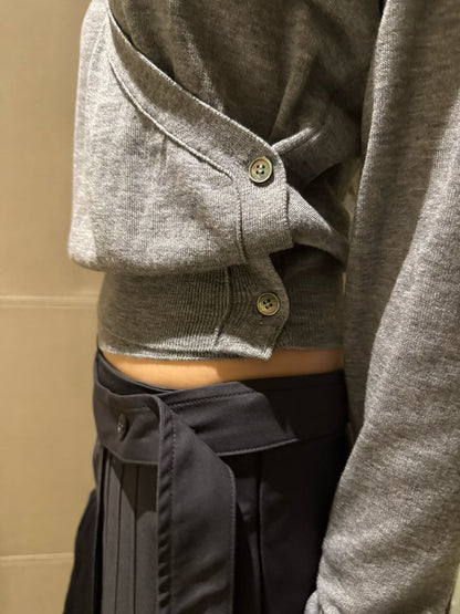 Lightweight Wool Wrap Knit | 溫柔羊毛V領交疊針織