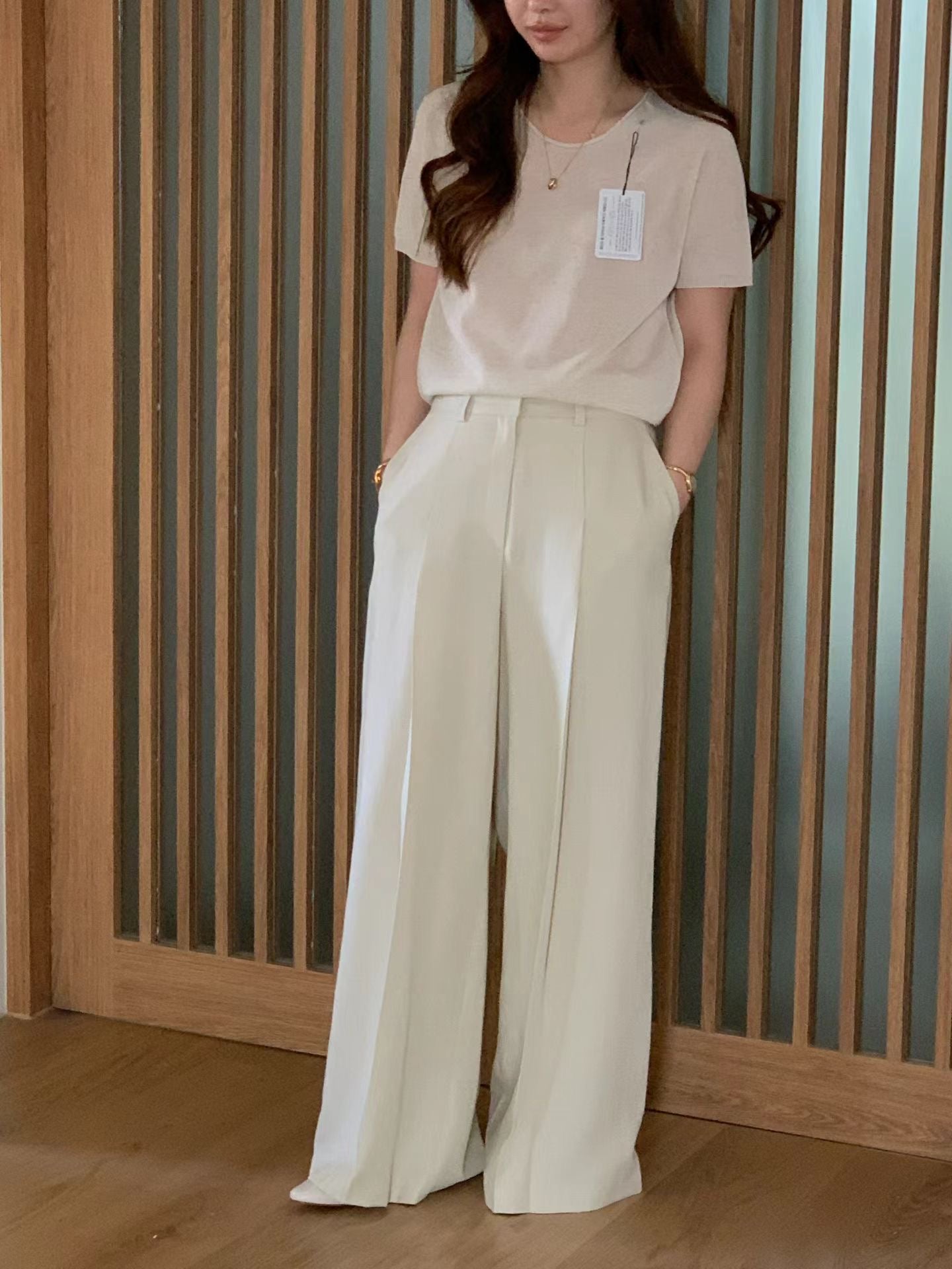 [𝑳𝒊𝒏𝒆𝒏 𝑬𝒅𝒊𝒕] Wholegarment Baby Fluff Short Sleeves Top
