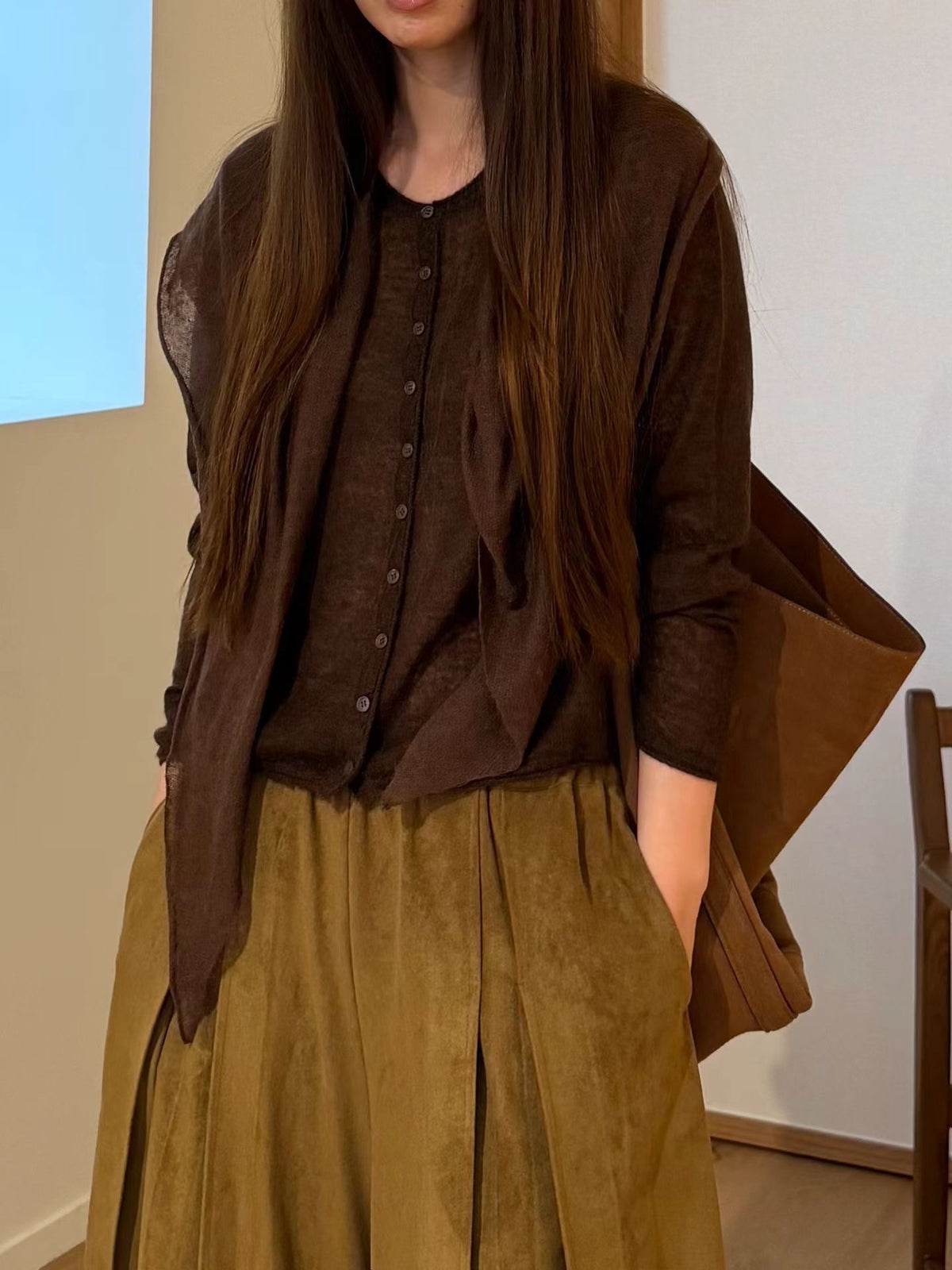 Featherlight Sheer Mist Mohair Cardigan | 輕盈霧感薄透馬海毛針織外套