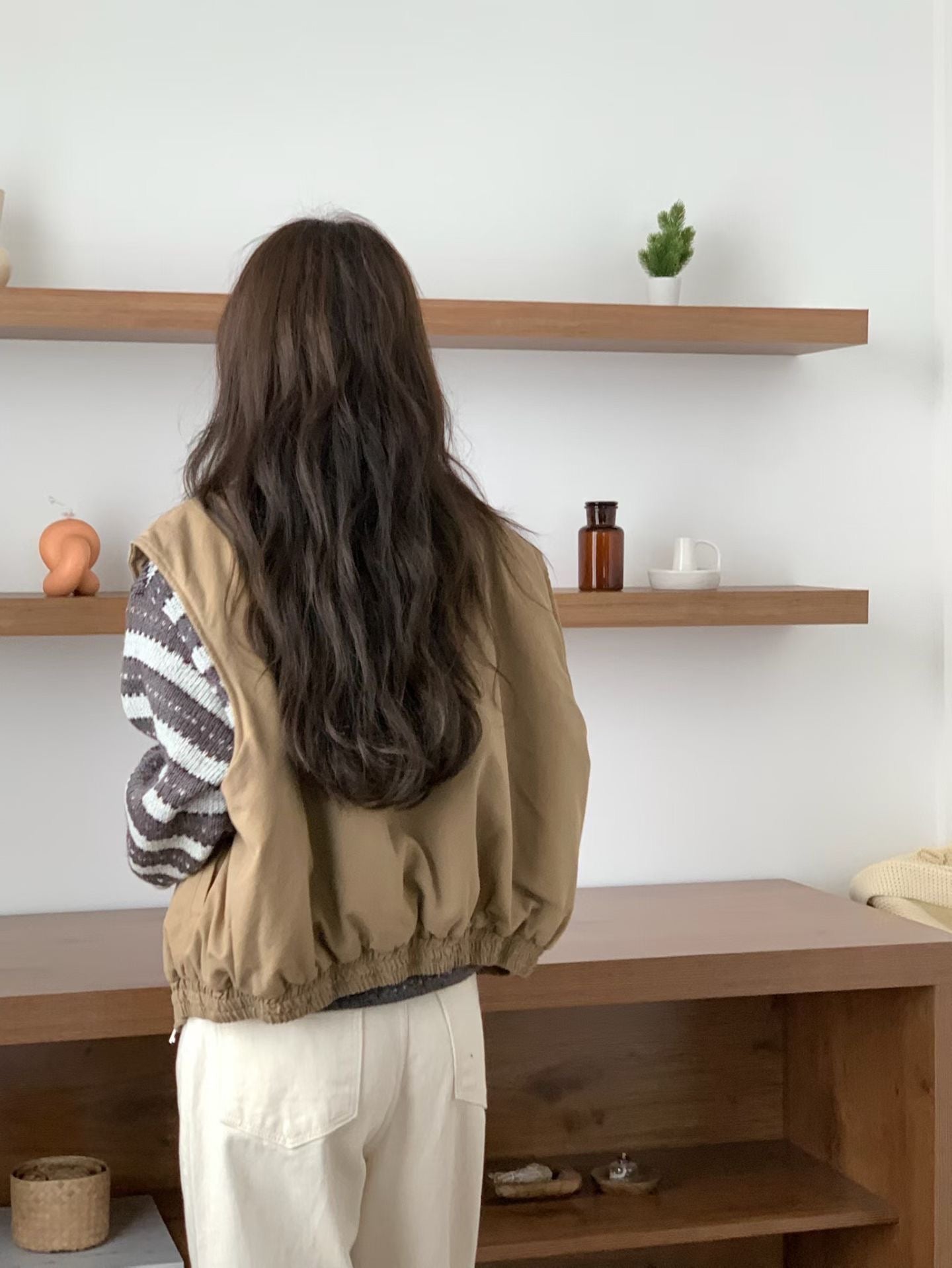 Corduroy Collar Quilted Vest Jacket | 燈芯絨領夾綿背心外套