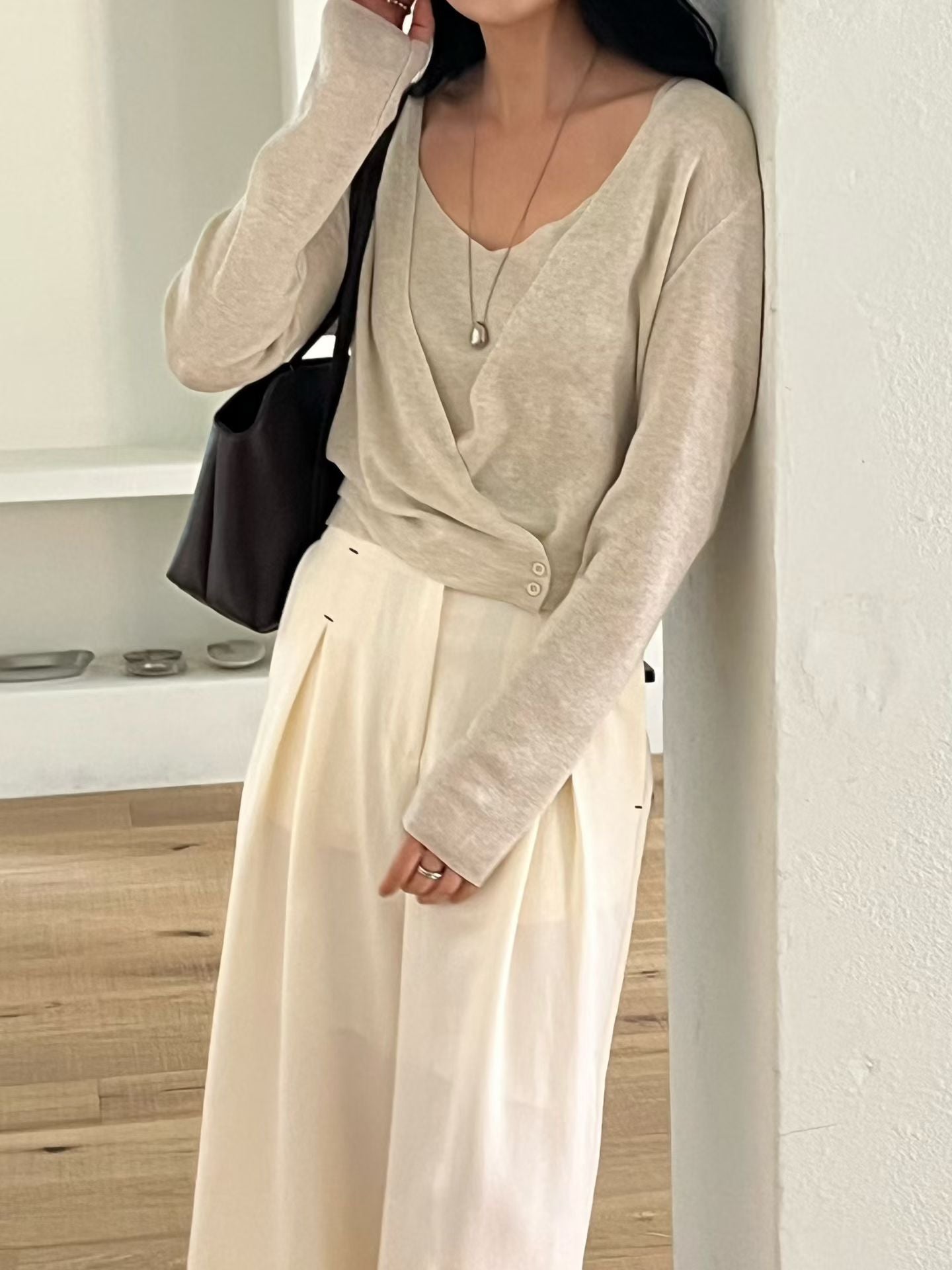 Wrap Detail Cami & Cardi Set