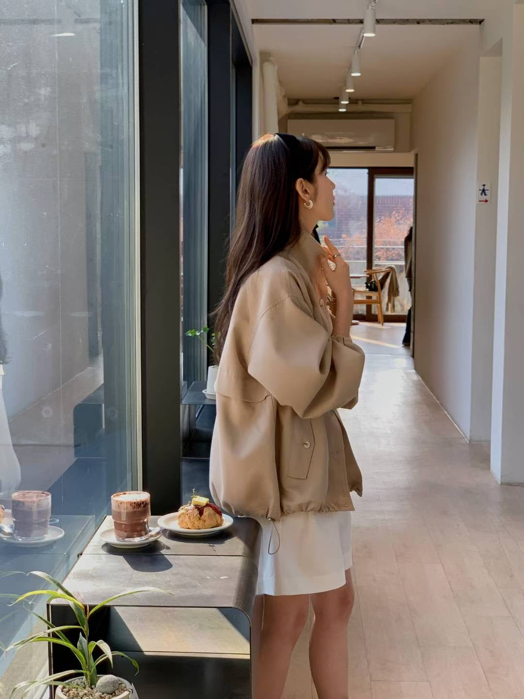 Minimal Balloon Trench Coat | 泡泡中版乾濕外套