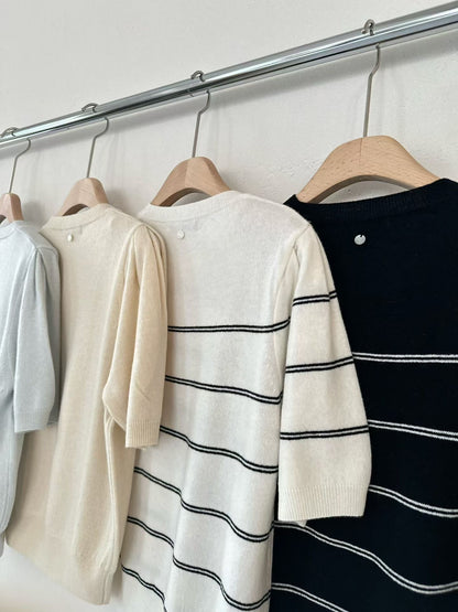 【入春恩物】 Timeless Spring Cashmere Knit | 春季薄羊絨混針織Top