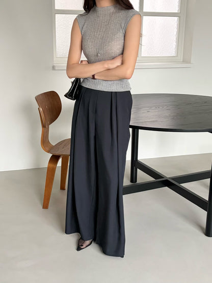 Effortless Frosty Flow Trousers | 清涼垂感人造絲精緻西裝長褲