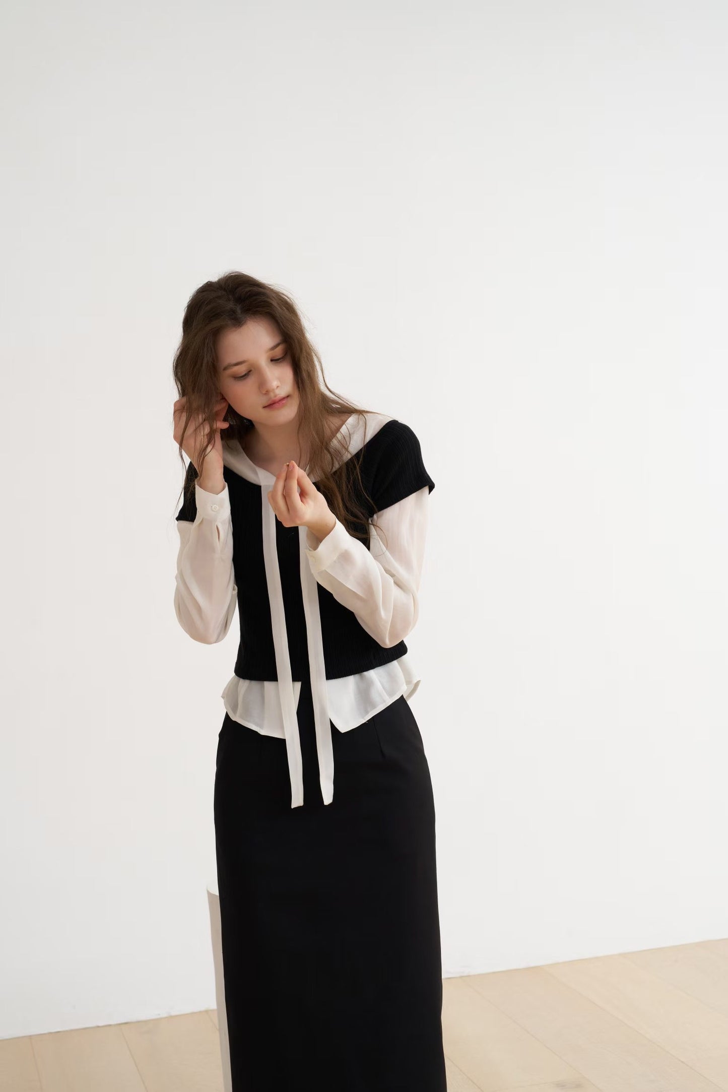 空氣感雪紡襯衫 | Front Ribbon Tie Fairy Chiffon Blouse