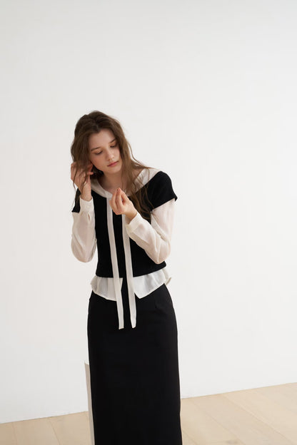 空氣感雪紡襯衫 | Front Ribbon Tie Fairy Chiffon Blouse