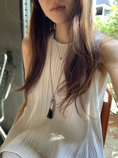 Soft Sheen Pleated Peplum Blouse