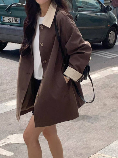 【Monotour 連線】本季必入Trench | Pretty Girl Contrast Collar Mid-Length Trench