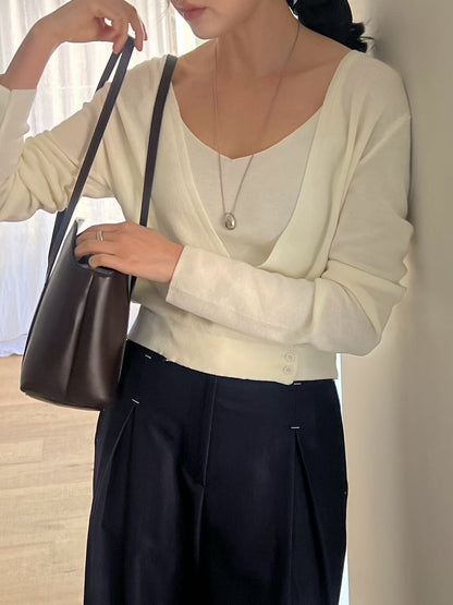 Wrap Detail Cami & Cardi Set
