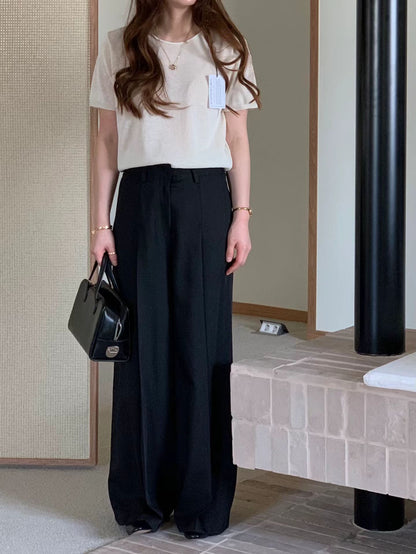 [𝑳𝒊𝒏𝒆𝒏 𝑬𝒅𝒊𝒕] Linen Office Chic Wide Leg Trousers | 麻質天絲飄逸長褲￼