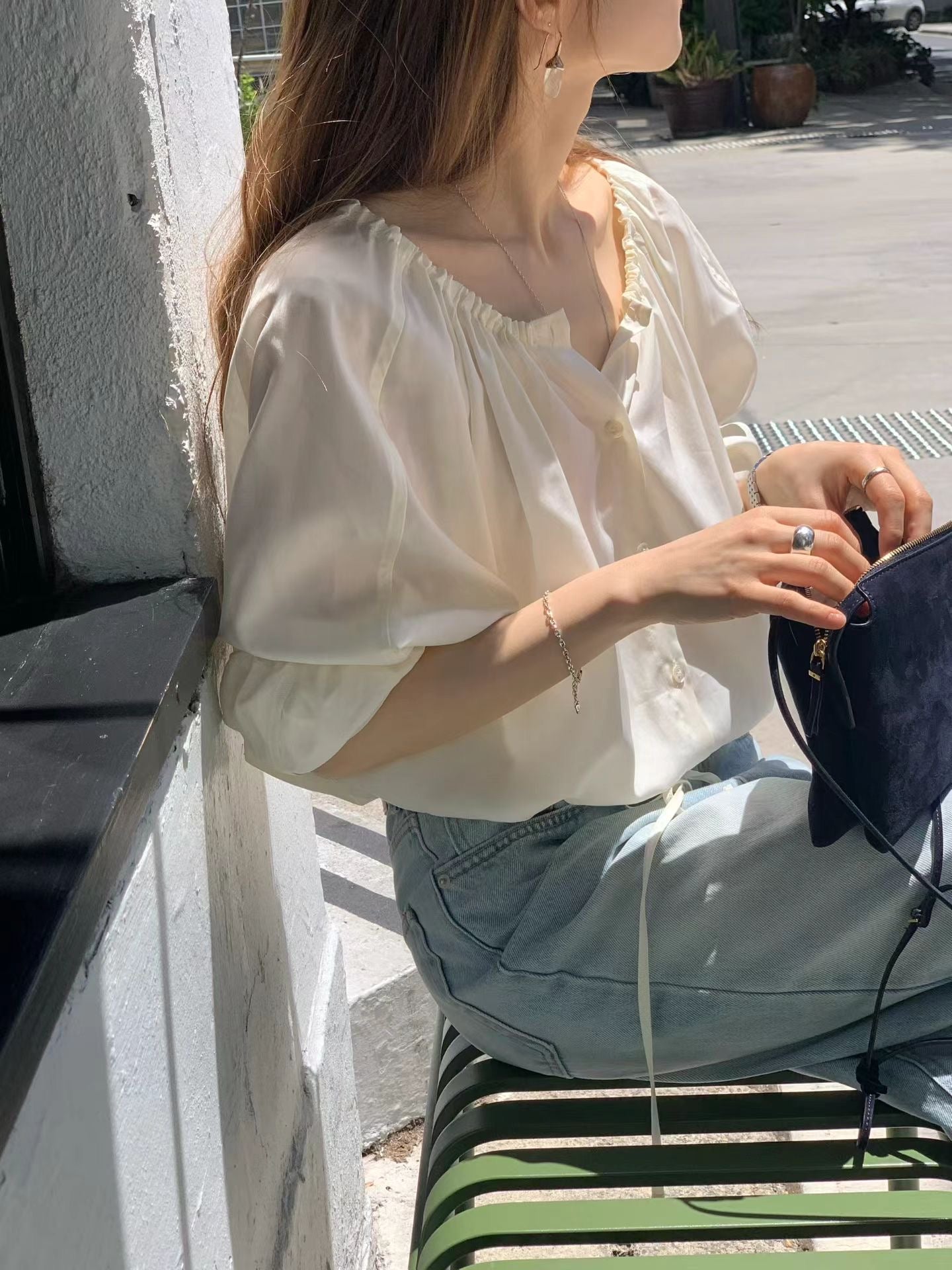 Parisian Bubble String Blouse