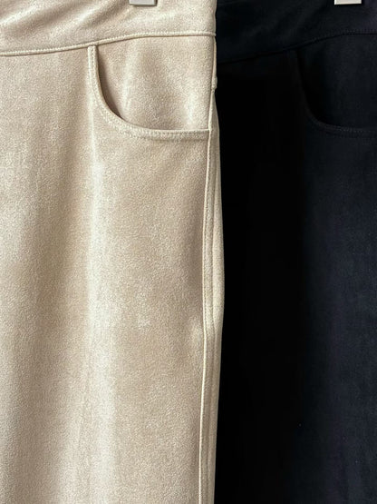 Smooth Suede Biker Pants