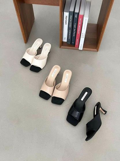 Elegant Mid-heel Sandals | 簡約牛皮優雅涼鞋