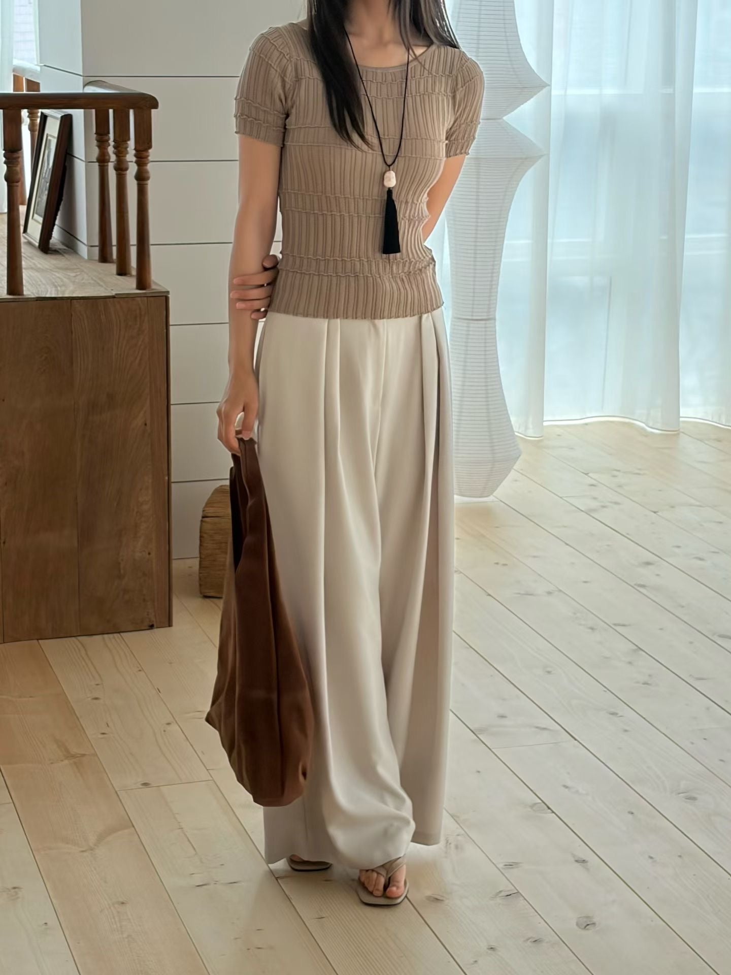 Effortless Frosty Flow Trousers | 清涼垂感人造絲精緻西裝長褲