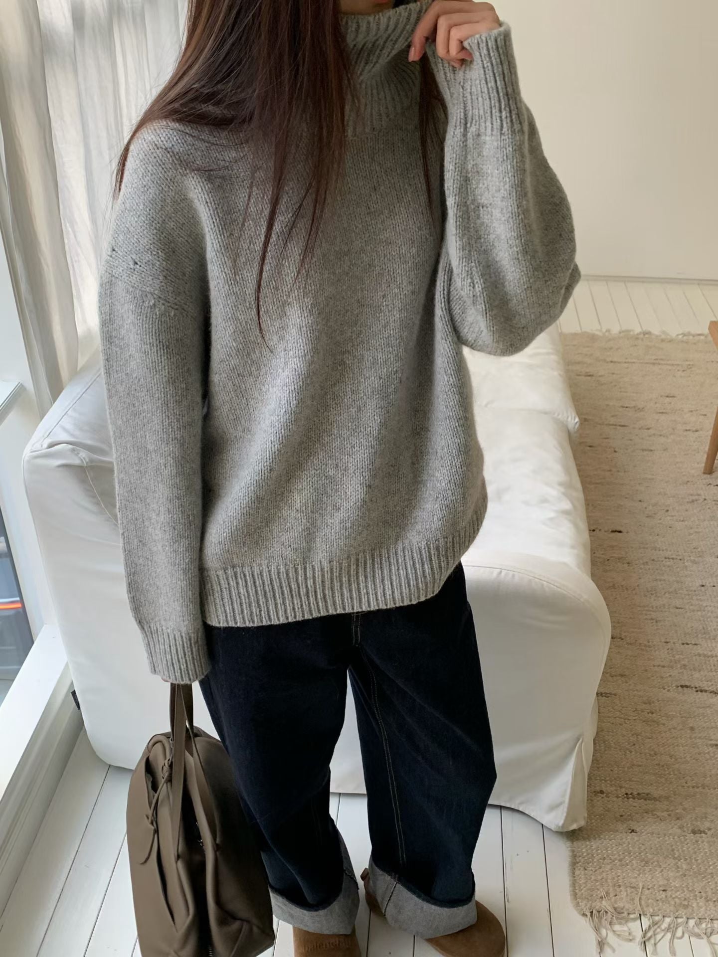 【至高質素布材】Luxurious Baby Alpaca High Neck Knit | 柔霧感羊駝高領上衣