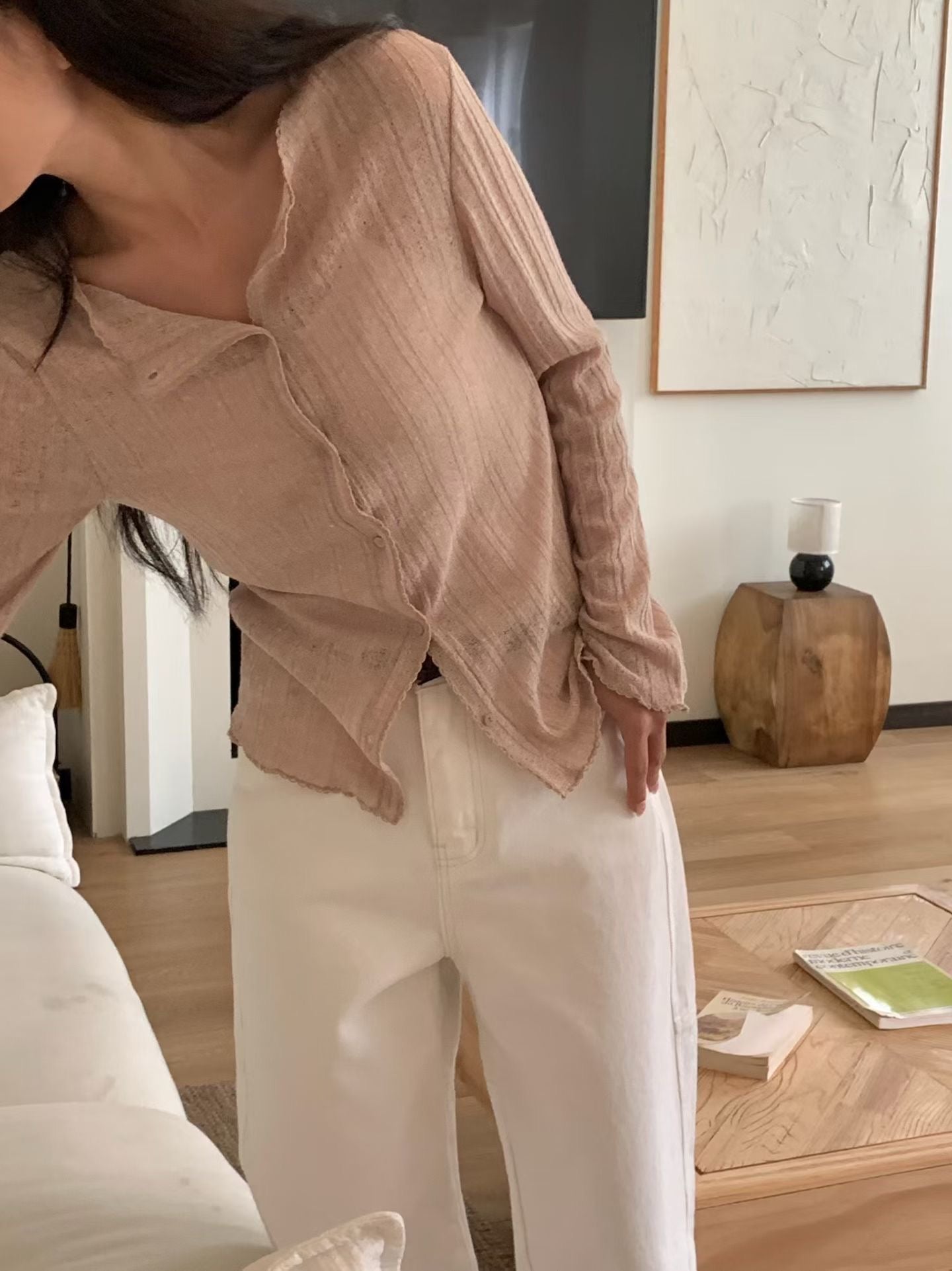 [𝑳𝒊𝒏𝒆𝒏 𝑬𝒅𝒊𝒕] Lightweight Striped Cardigan