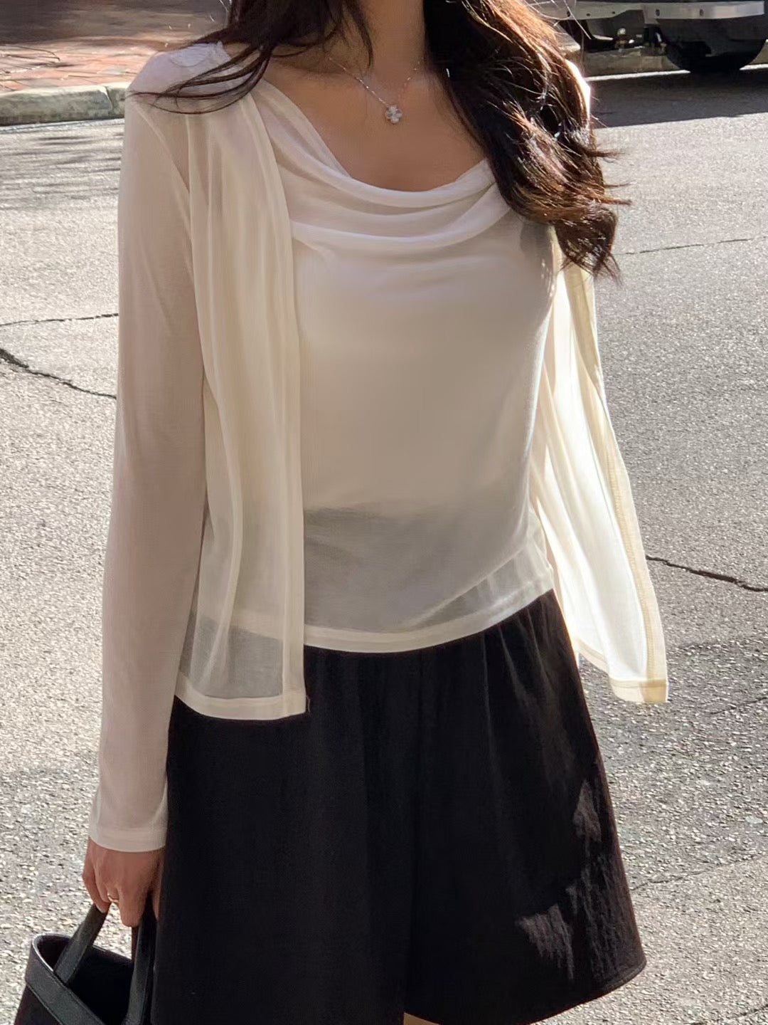 [獨特極美設計款] 天絲垂感流水Top