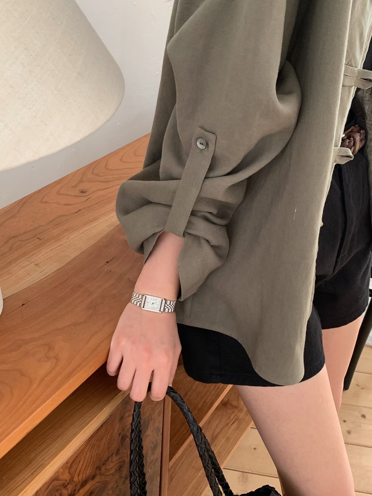 Tencel-Linen Retro Hook-Tie Jacket | 天絲亞麻鉤扣綁帶復古外套