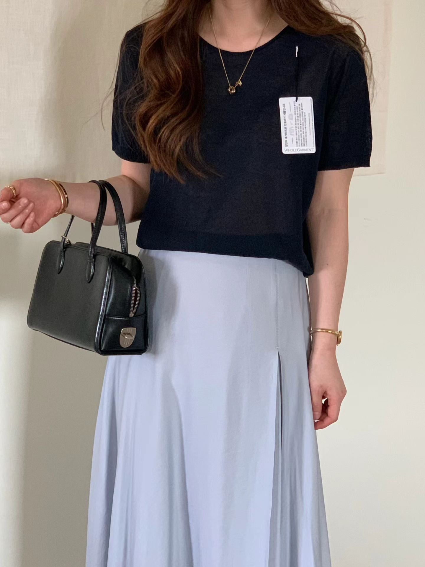 [𝑳𝒊𝒏𝒆𝒏 𝑬𝒅𝒊𝒕] Wholegarment Baby Fluff Short Sleeves Top