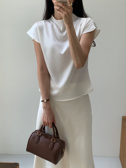 【大熱回歸款】Silky Capped Sleeves Blouse | 絲感小飛袖上衣