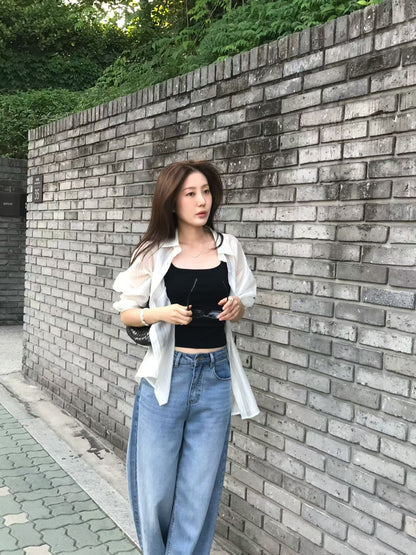 Airy Sheer Boyfriend Striped Shirt | 知性美男友風透膚條紋襯衫