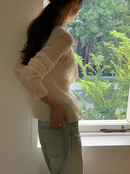 [簡約仙氣] Graceful Crinkle Weightless Cloud Cardigan