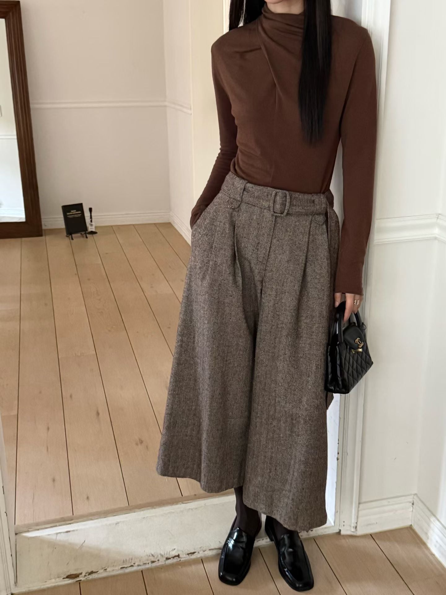 Heritage Herringbone Culottes | 人字紋混羊毛冬季闊褲