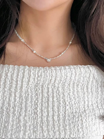 Seashell Grey Pearl Necklace | 海霧灰珍珠頸鏈￼