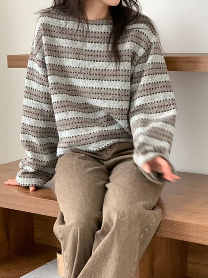 The Mariner Striped Knit | 細緻條紋圓領Top