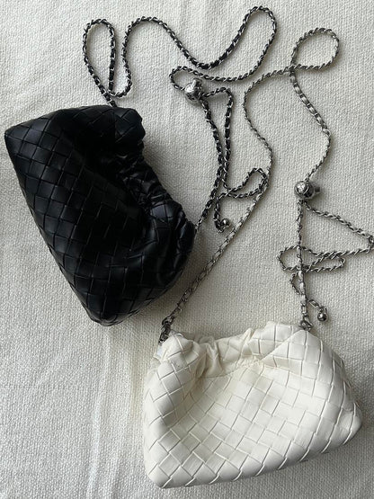 Calf Leather Weaving Dumpling Bag | 編織風 3-in-1 小牛皮水餃包包