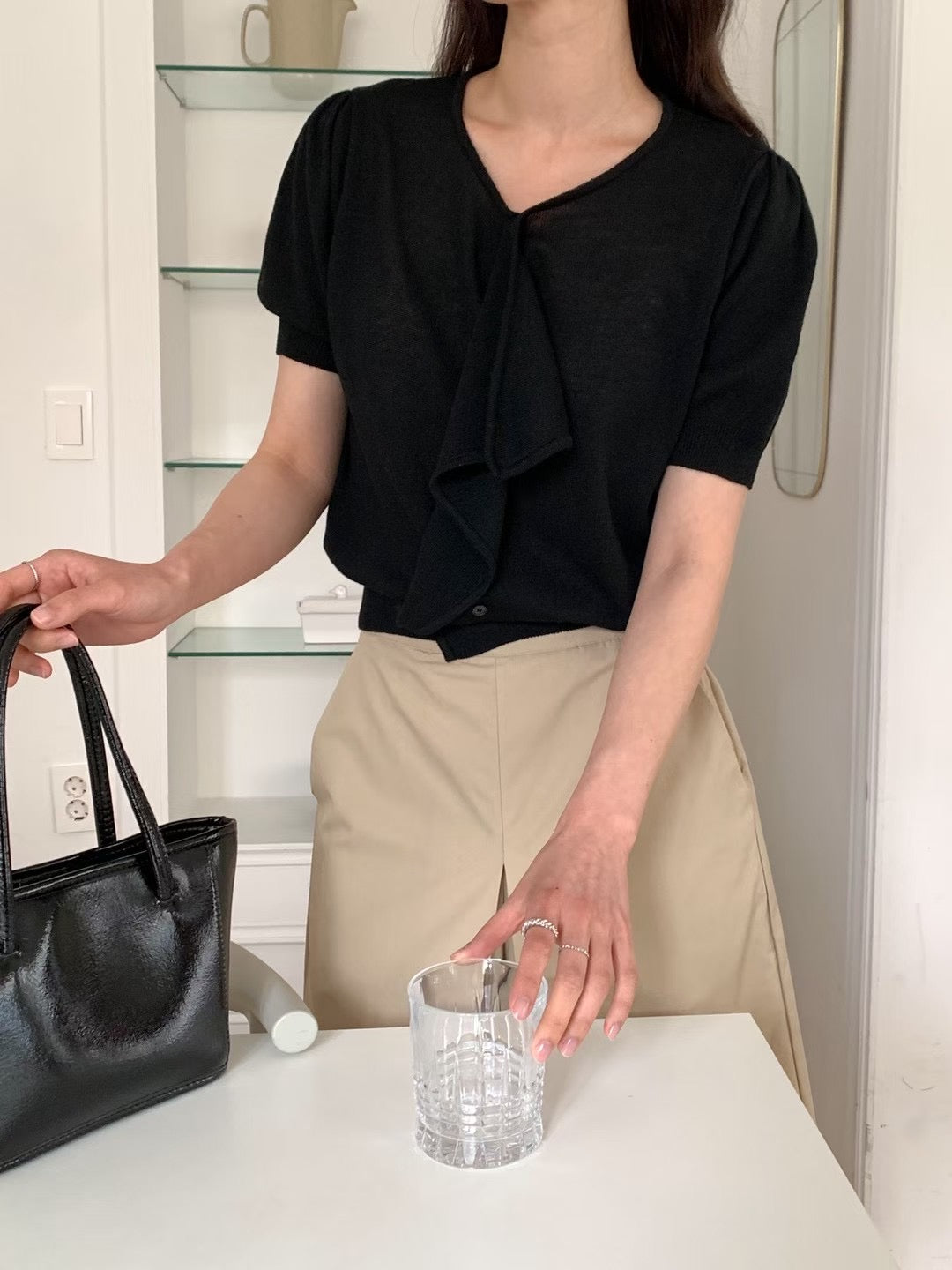 Bow Detail Summer Knit | 夏日綁結薄針織上衣