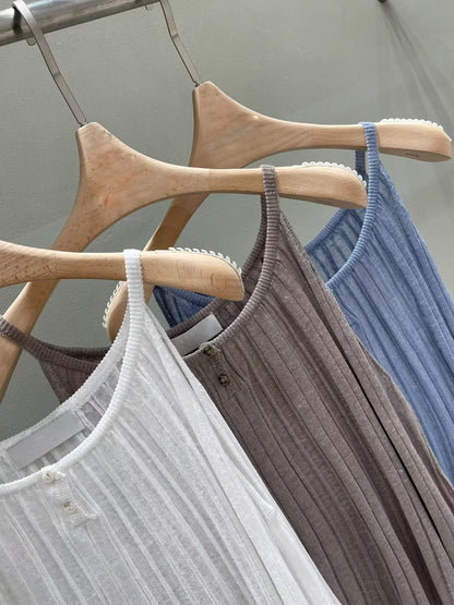 Linen Tencel Soft Pleated Cami