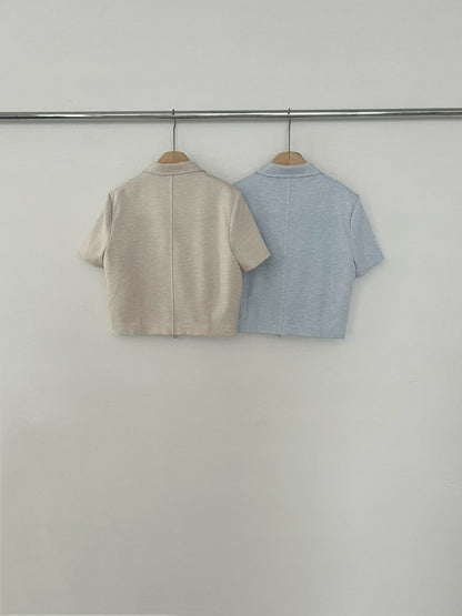 Elegant Tailored Cropped Zip Jacket | 短版拉鍊外套