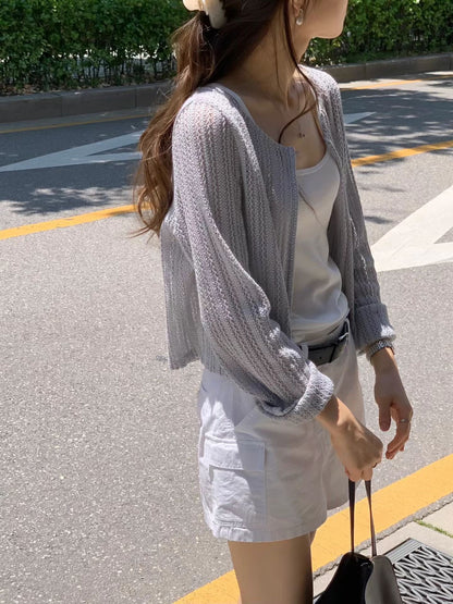Pointelle Weaving Parisian Cardigan