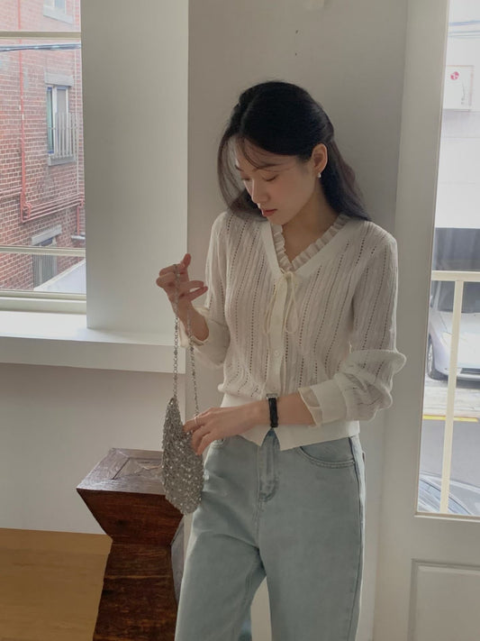 Lacey Crochet Button Cardigan | 蕾絲鈎織外套