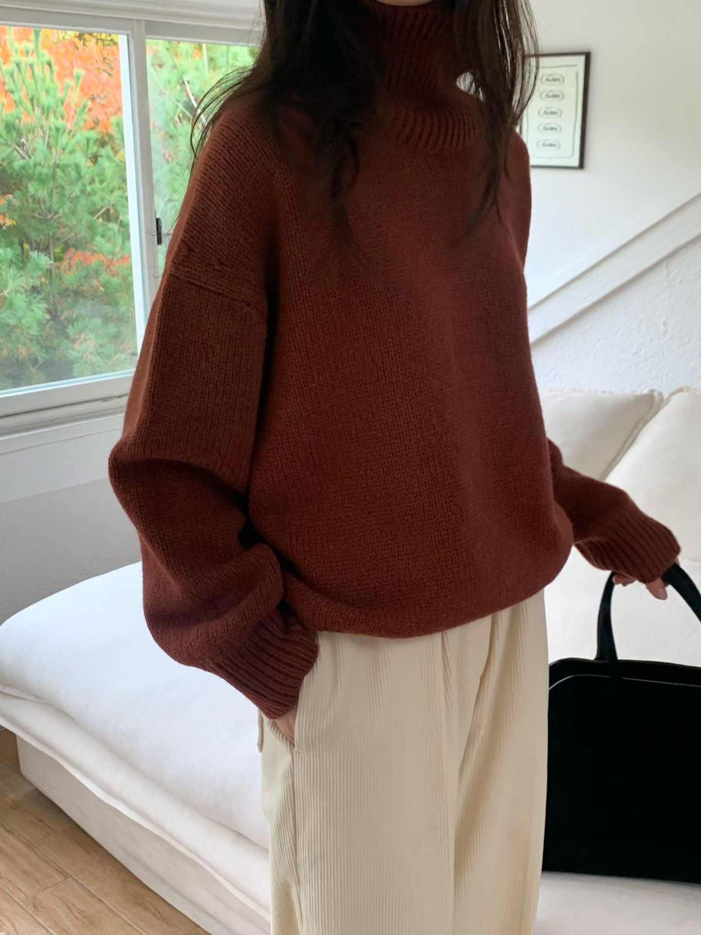 【至高質素布材】Luxurious Baby Alpaca High Neck Knit | 柔霧感羊駝高領上衣