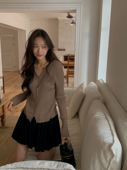 Layered V Faux-Cardi Top
