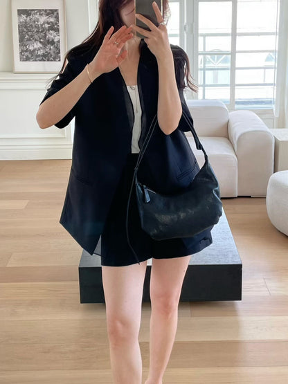 Lace-Trim Layered Blazer | 蕾絲滾邊拼接西裝外套