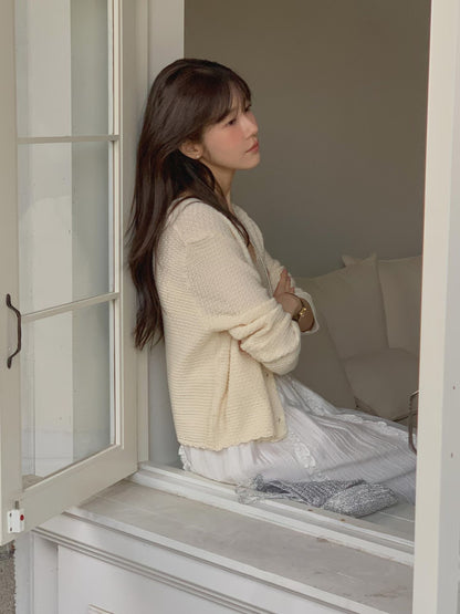 Parisian Waffle Button Up Cardigan | 簡約窩夫鈕扣外套￼